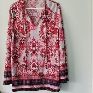 Tunic top with bell sleeves